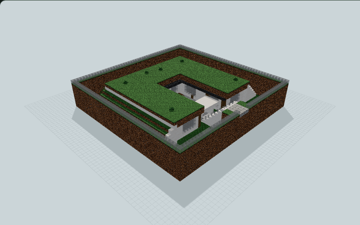 Grass Roof Courtyard Home — Minecraft build preview
