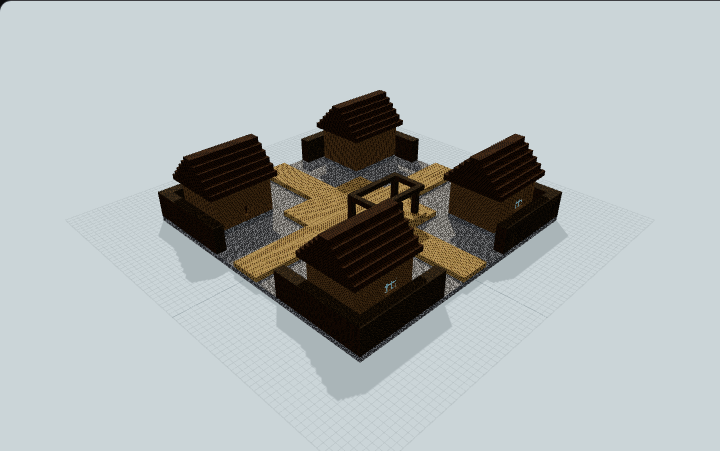 Medieval Village Main Street Plan — Minecraft build preview