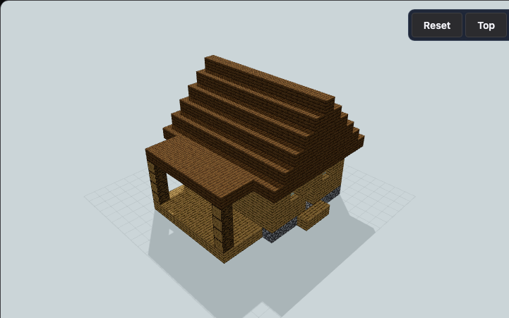 Oak Workshop Lean-To Starter House — Minecraft build preview