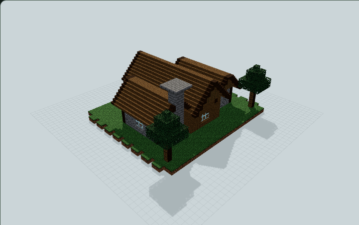 Forest Three-Gable Cabin — Minecraft build preview