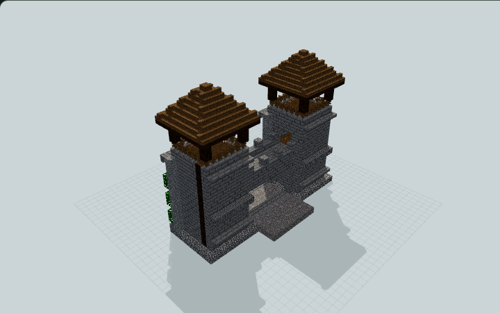 Twin Lookout Village Gate With Guard Rooms — Minecraft build preview